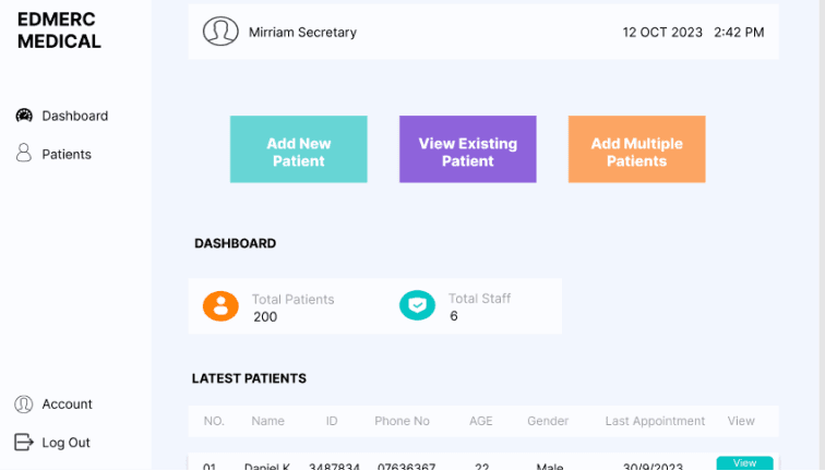 Edmerc Patient Management System